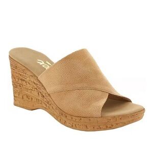 Onex Wedge Style Christina Slide Sandal in Tan Beige Eldorado size 10 LIKE NEW
